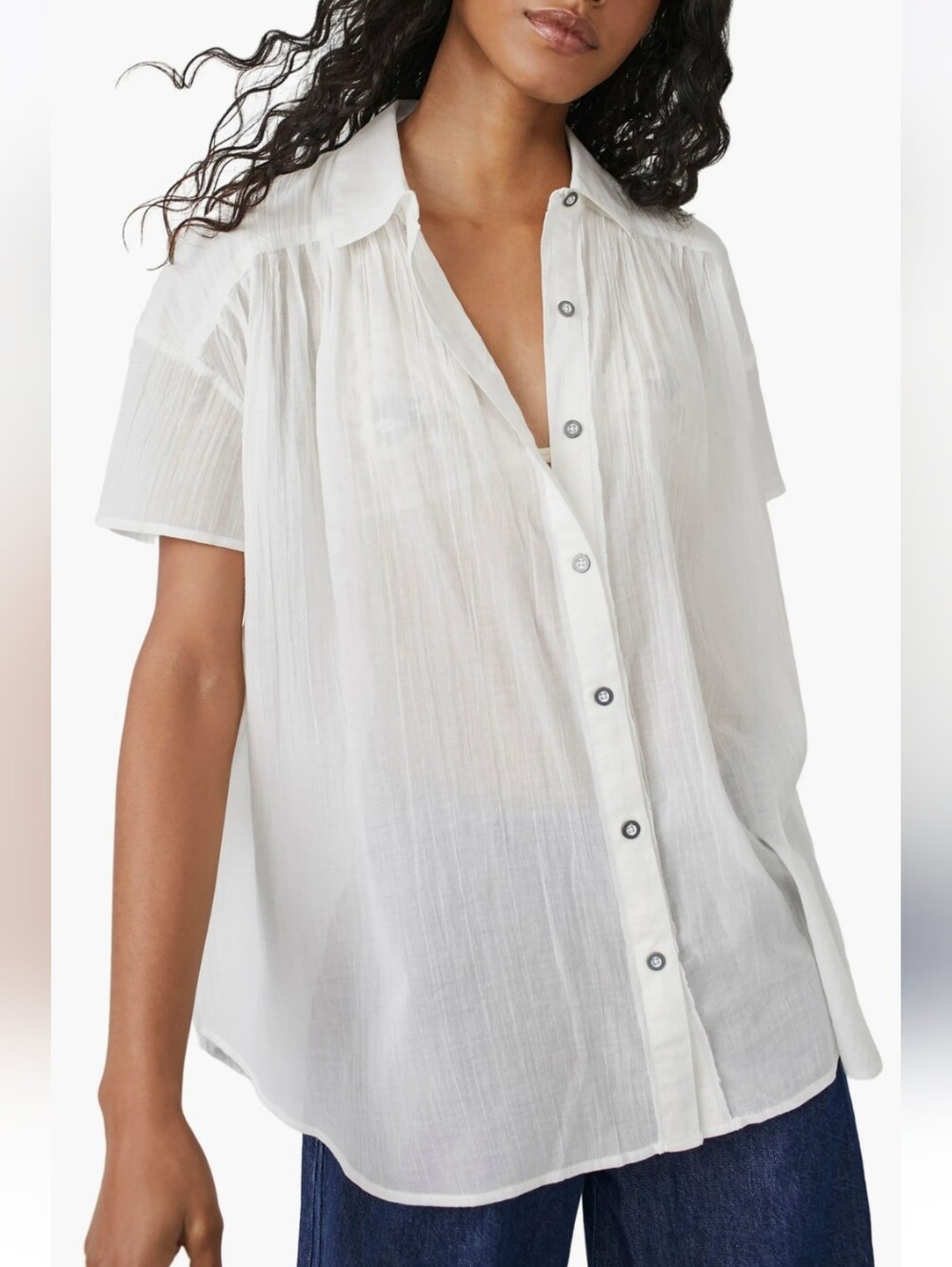 Free People We The Free Float Away Button-Up Shirt
